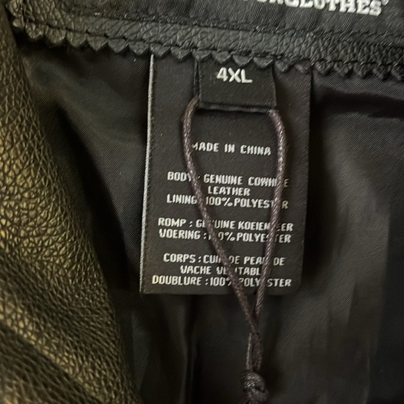 Harley Davidson Motorcycle Black Leather Riding Jacket 4XL - Picture 5 of 14